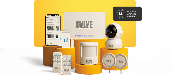 Central, sensores, câmera e aplicativo do sistema Smart Emive